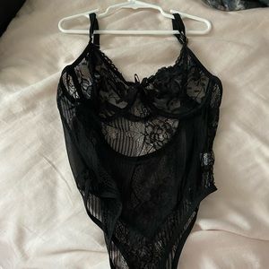 black lace body suite